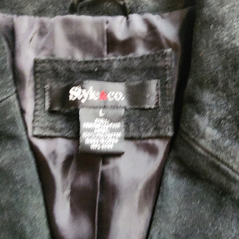 Vintage Style & Co Black Suede Blazer Size Large - Picture 9 of 9